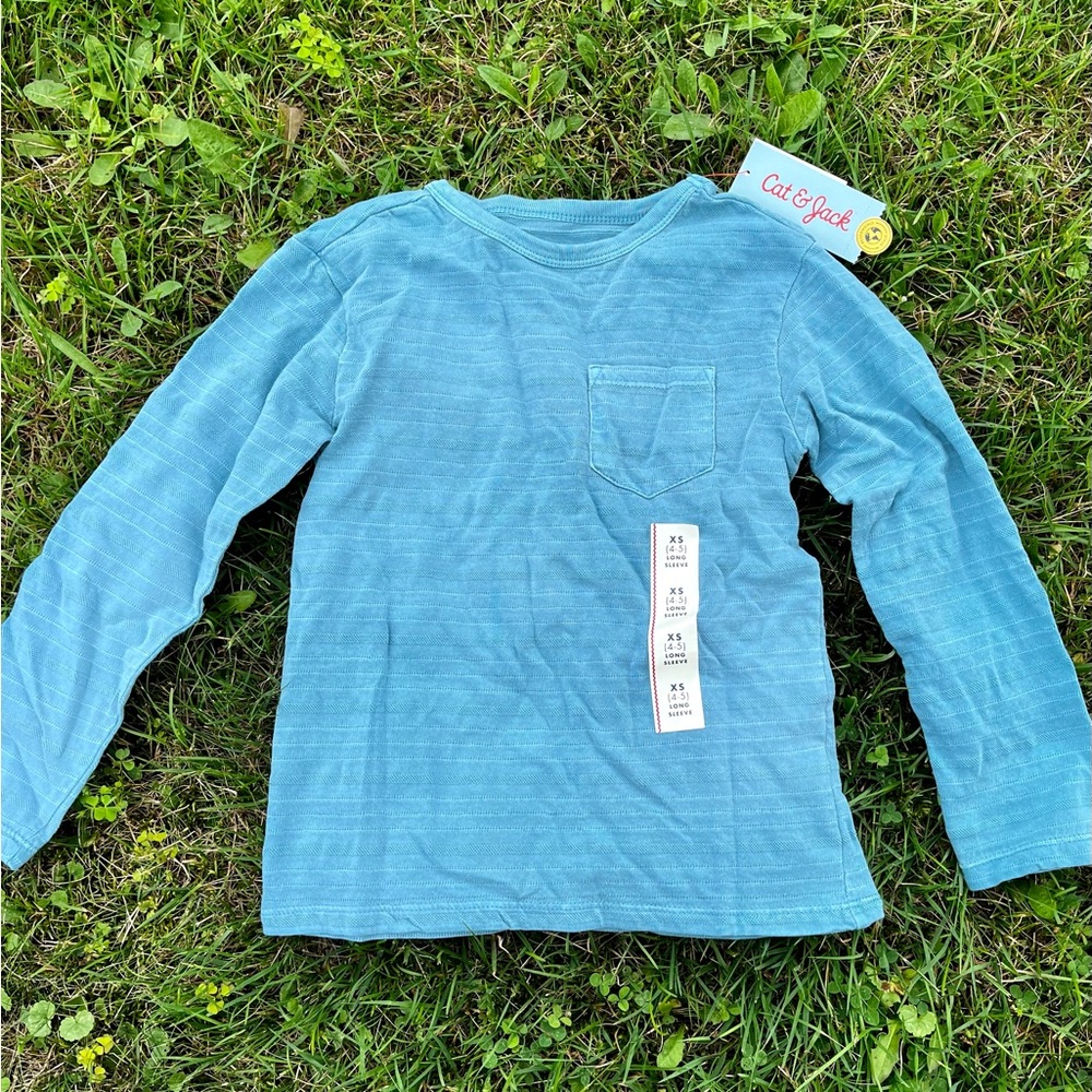 Cat & Jack teal blue shirt